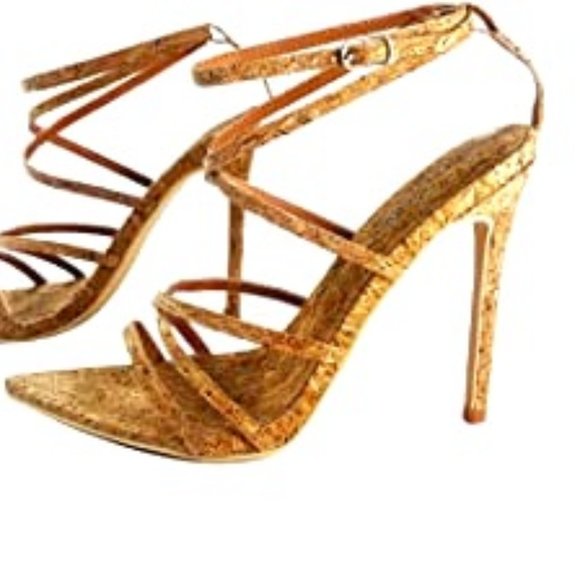 CAPE ROBBIN Ada Stiletto Heels Strappy Sandals Cork Size 6 New - Picture 7 of 11